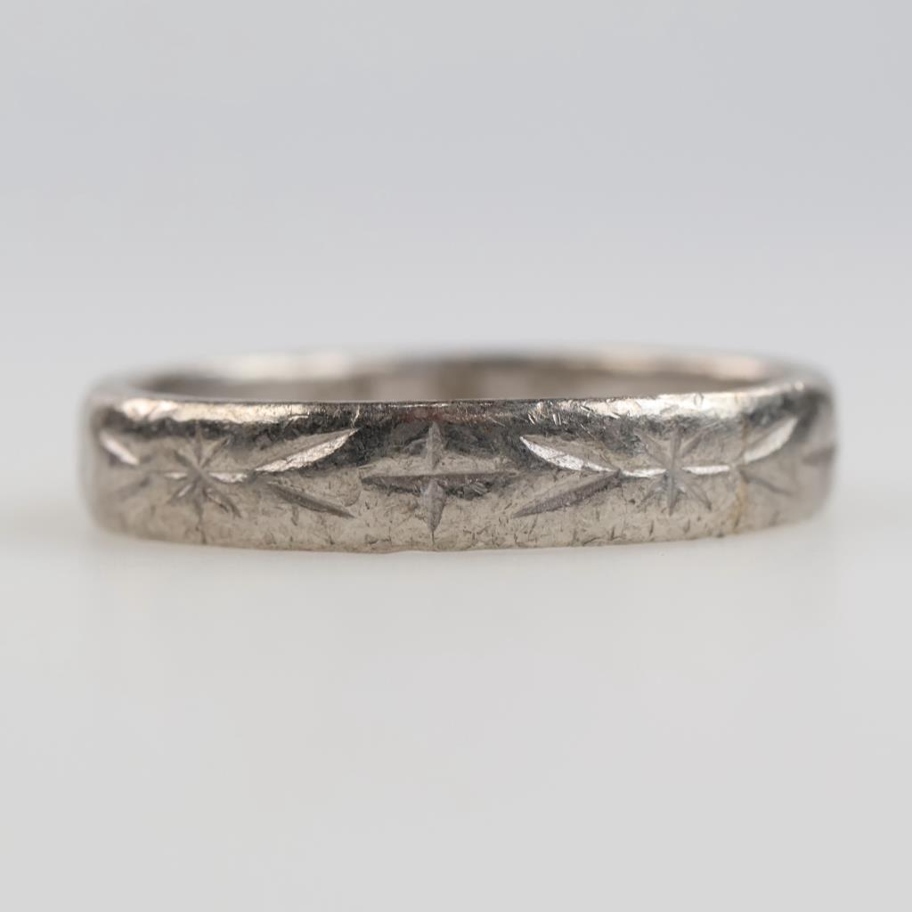 Platinum Carved Band