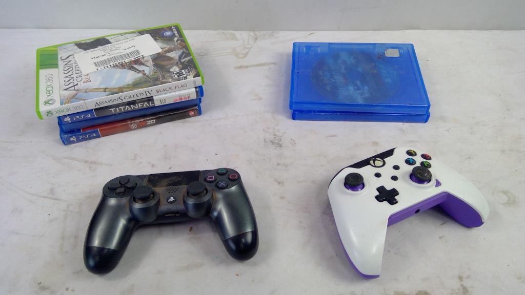 Playstation 4 Games, Xbox 360 Game, 6 Pieces With PS4, And Xbox Controller