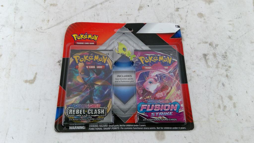 Pokemon Rebel Clash + Fusion Strike Boost Packs W/ Pin