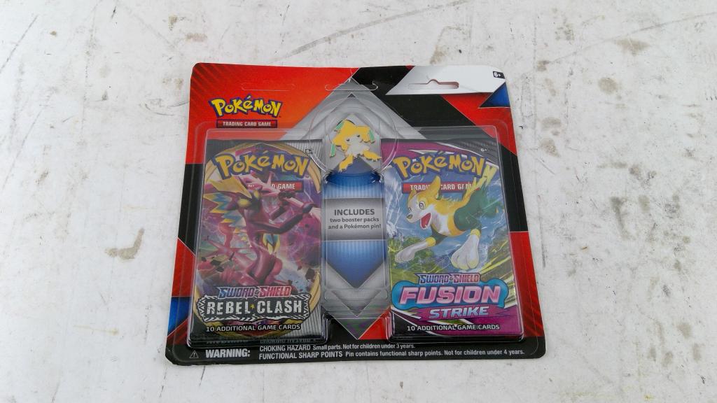 Pokemon Rebel Clash + Fusion Strike Boost Packs W/ Pin