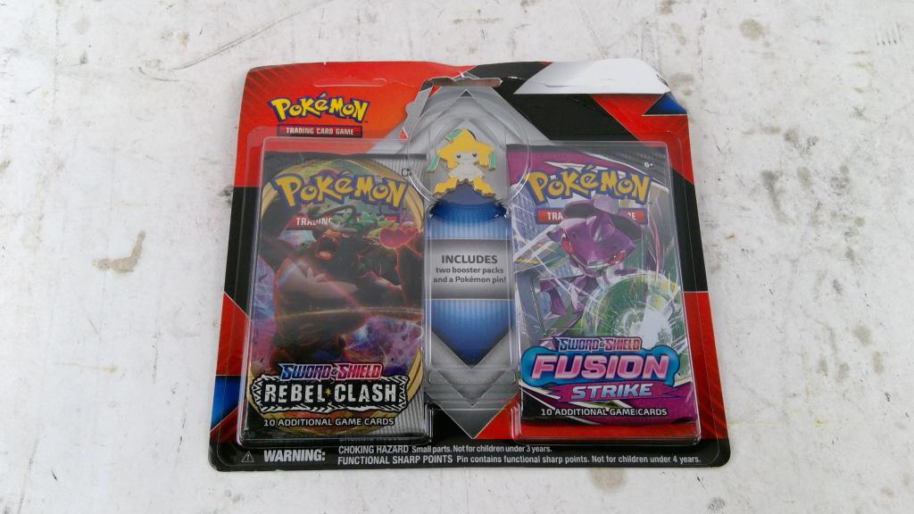 Pokemon Rebel Clash + Fusion Strike Boost Packs W/ Pin