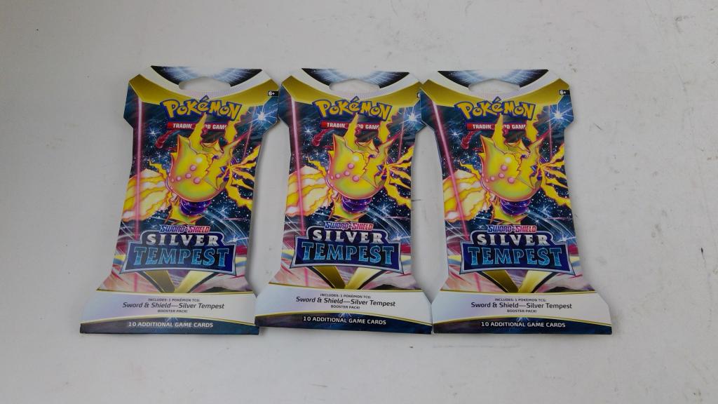Pokemon Sword & Sheild Silver Tempest Packs 3 Pieces