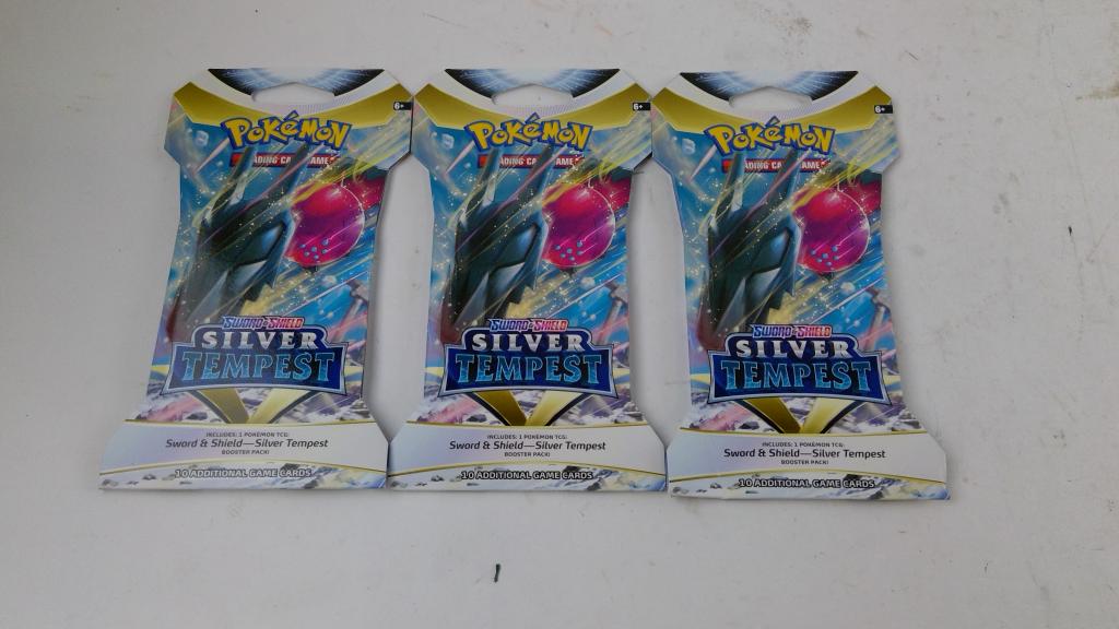 Pokemon Sword & Sheild Silver Tempest Packs 3 Pieces