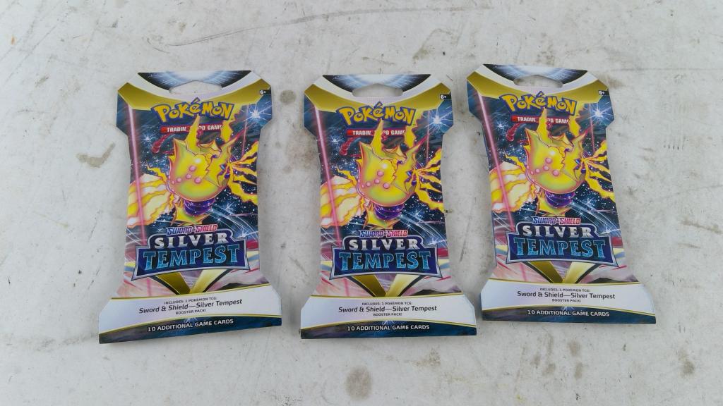 Pokemon Sword & Shled Silver Tempest  Trading Card Boost Packs 3 Pieces