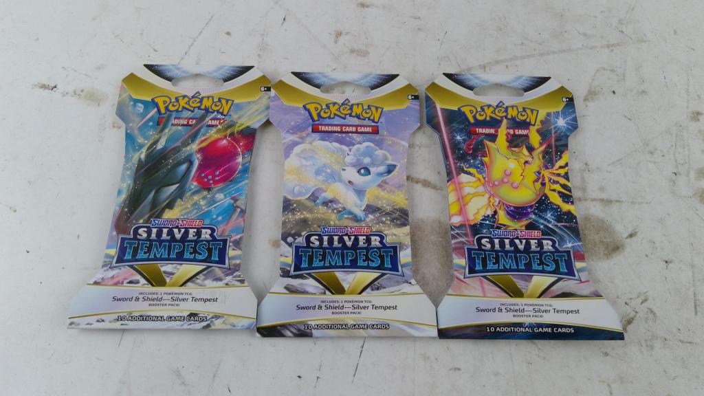 Pokemon Sword & Shield Silver Tempest  Trading Card Boost Packs And More 3 Pieces