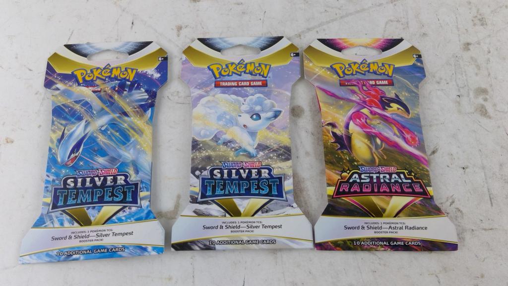 Pokemon Sword & Sheild Silver Tempest  Trading Card Boost Packs And More 3 Pieces
