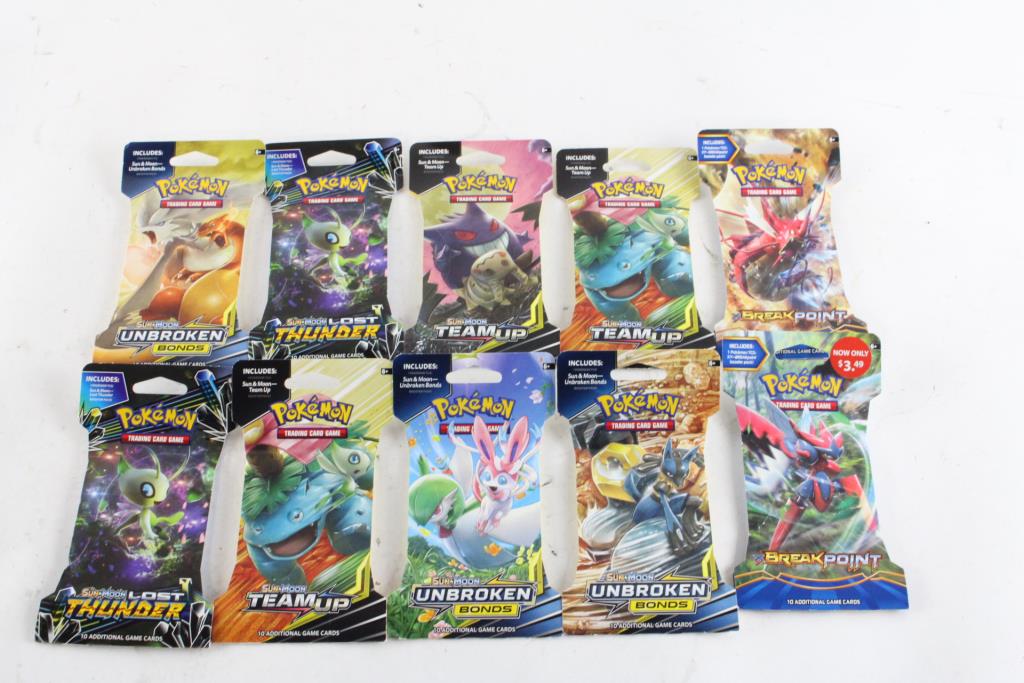 Pokemon Trading Card Packs, 10 Packs Property Room