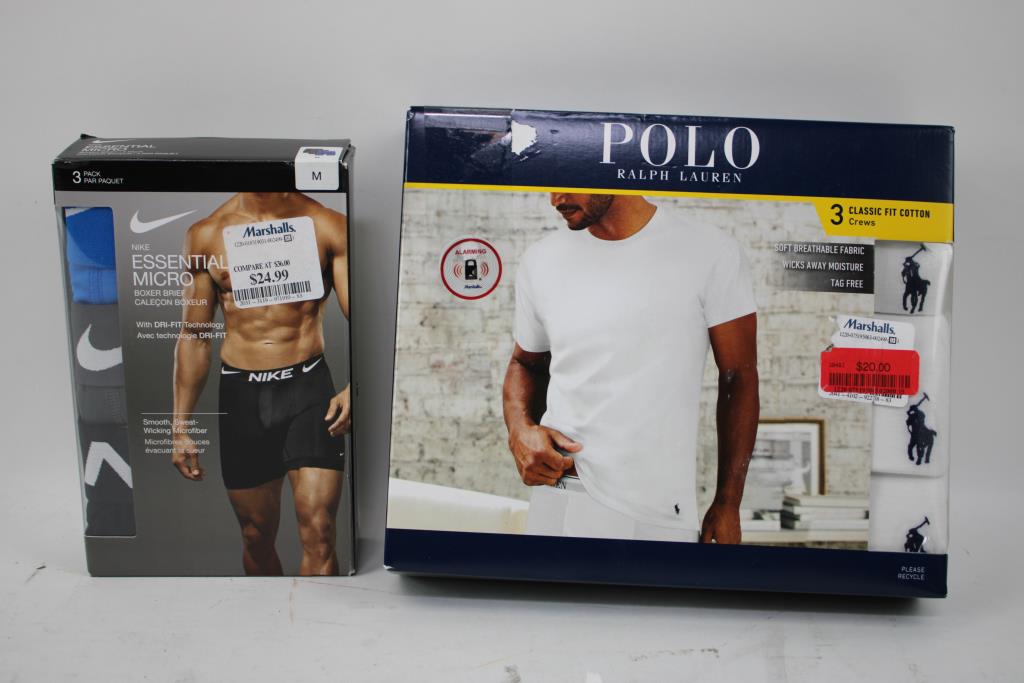 POLO Ralph Lauren Crew Shirts Pack, Boxer Brief Pack, Medium, 2 Pieces