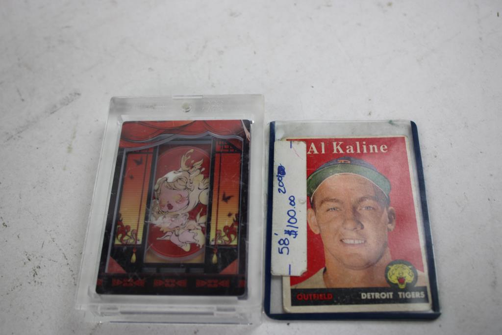Pop Mart Skullpanda Display Card, And Al Kaline Detroit Tigers Card, 2 Pieces