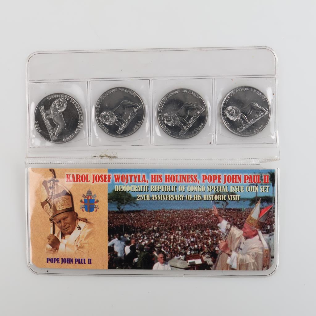 Pope John Paul II Coin Set, Democratic Republic Of Congo