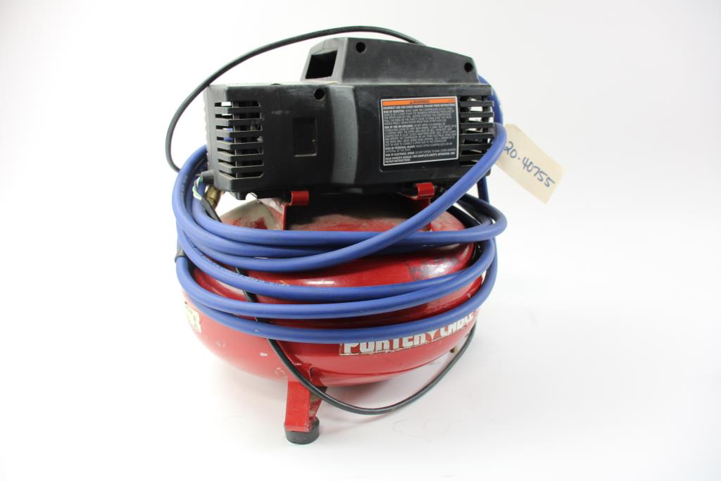 Porter Cable Air Compressor And Hose, 2 Pieces Property Room