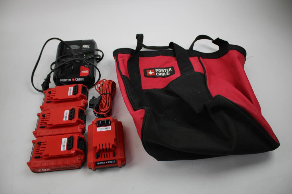 Porter Cable Circular Saw, Impact Driver, Drill/Driver, Batteries, Bag, Charger, 9 Pieces