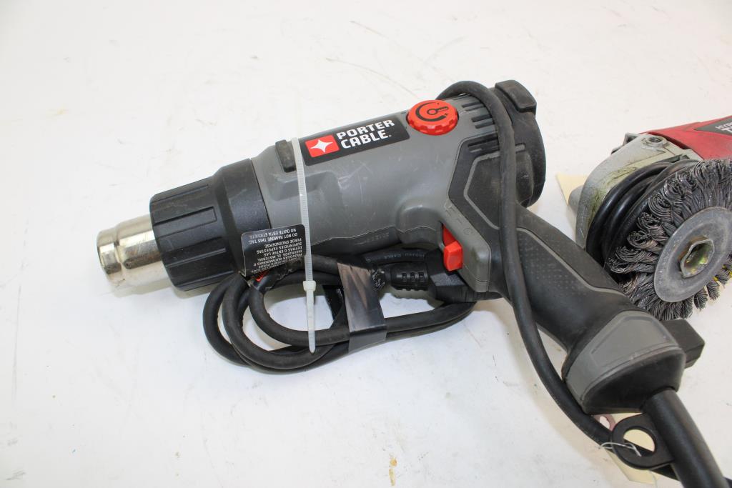 Porter Cable Heat Gun & Hyper Tough Angle Grinder; 2 Pieces Property Room