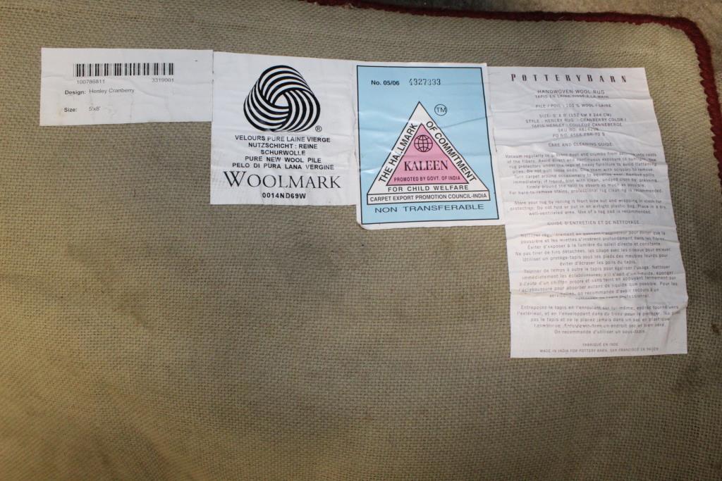 Pottery Barn Handwoven Wool Rug Property Room