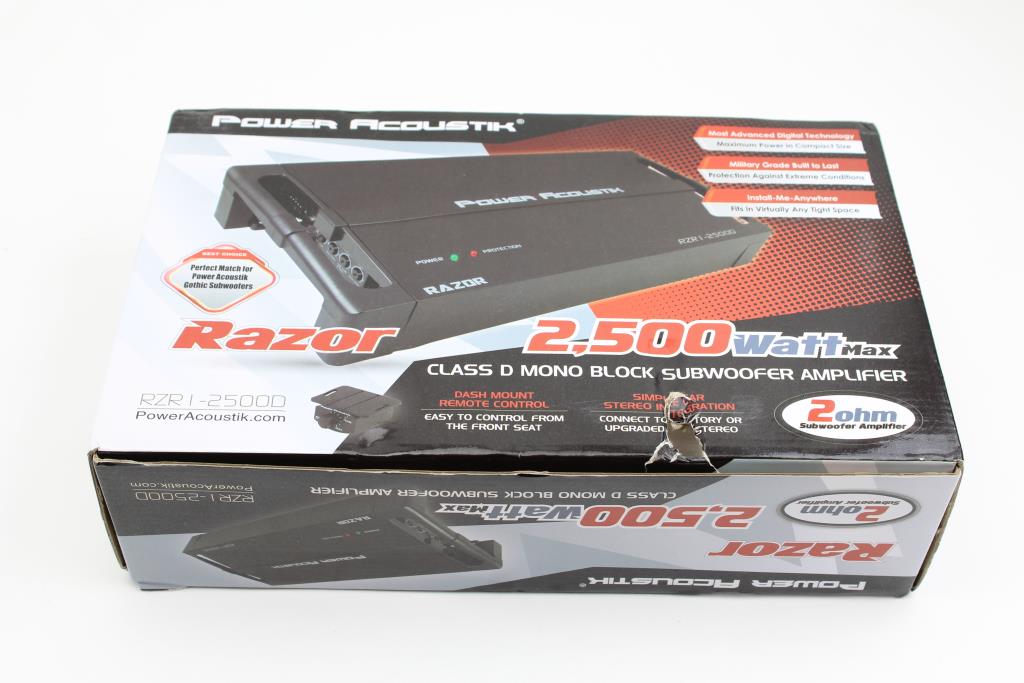 Power Acoustik RZR12500D Monoblock Car Stereo Amplifier Property Room