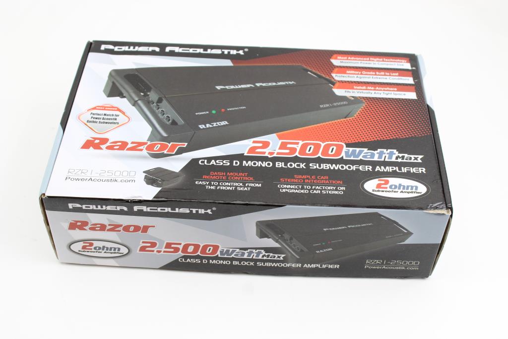 Power Acoustik RZR12500D Monoblock Car Stereo Amplifier Property Room