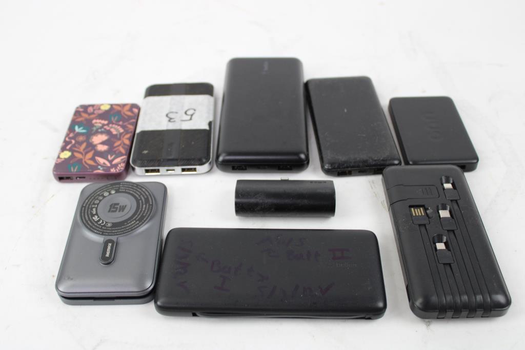 Power Bank Bulk Lot, 9 Pieces