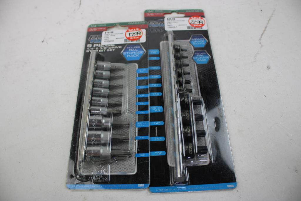 Power Torque 1/4" & 3/8" Drive Star Bit Set, Star Bit Socket Set, 2 Pieces