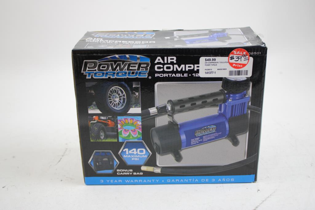 Power Torque Portable 12V Air Compressor