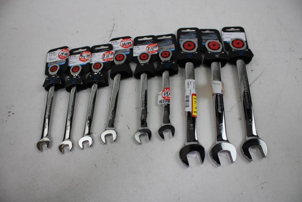 Power Torque Ratcheting Wrenches, 9 Pieces