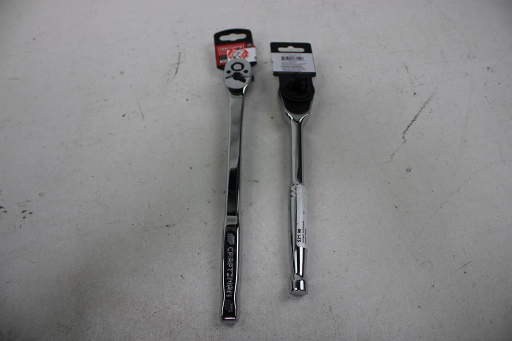Power Torque Sealed Head 1/2" Ratchet, Craftsman Long Handle 3/8" Ratchet, 2 Pieces