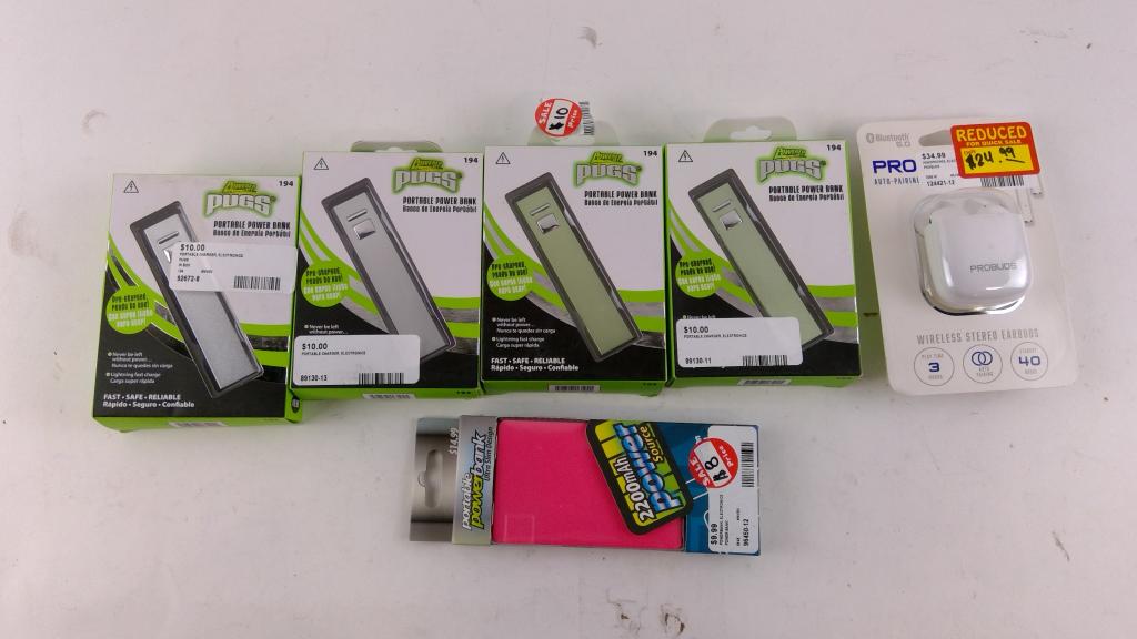 Powered By Pugs Portable Power Bank And More, 6 Pieces