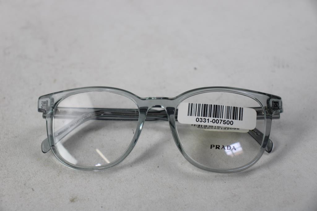Prada Men's PR A15V Transparent Azure Eyeglasses