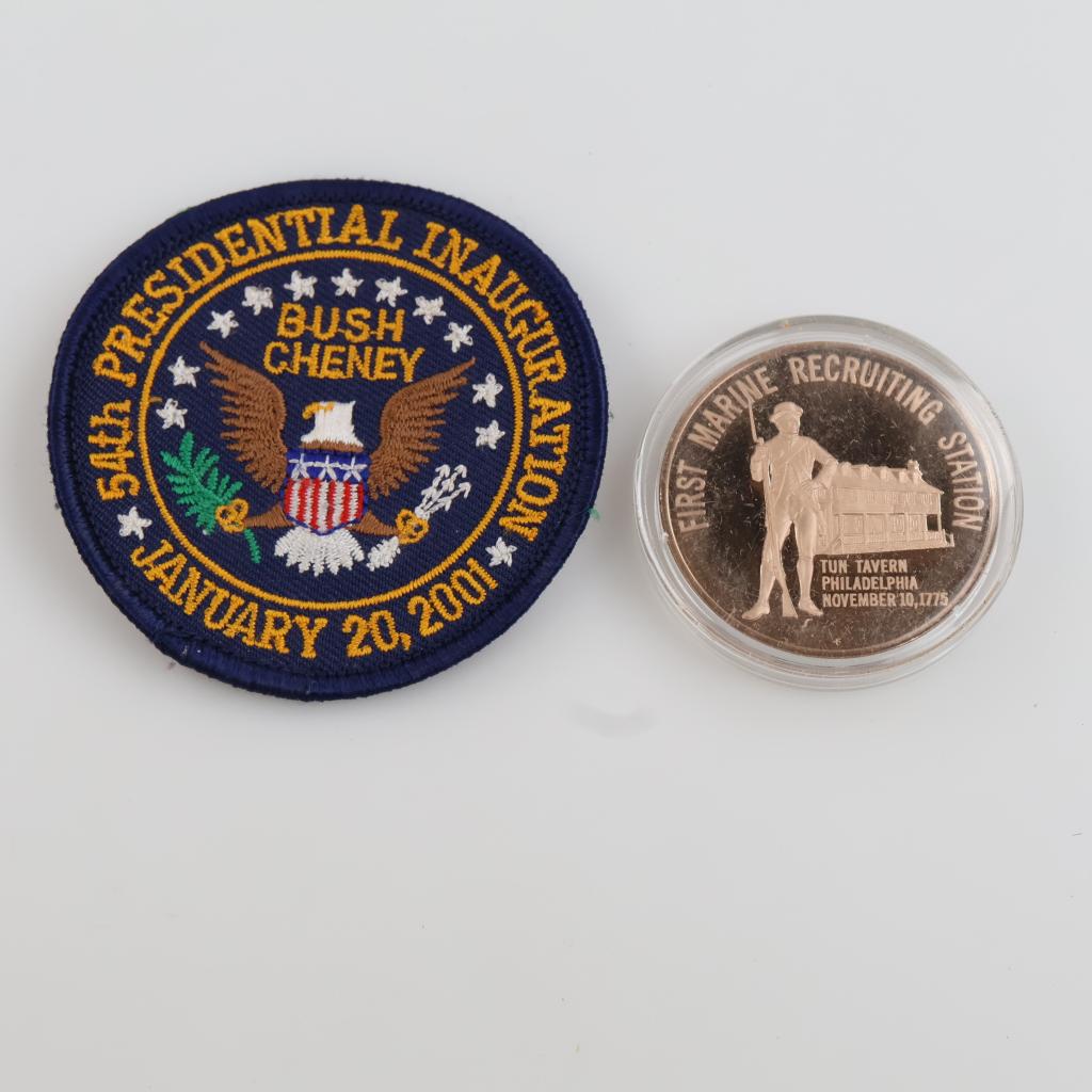 Presidential Inauguration Souvenir Patch -  U.S. Marine Corps Commemorative Token, 2 Pieces