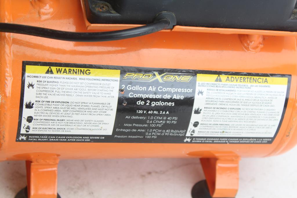 Pro X One 2 Gallon Air Compressor Property Room
