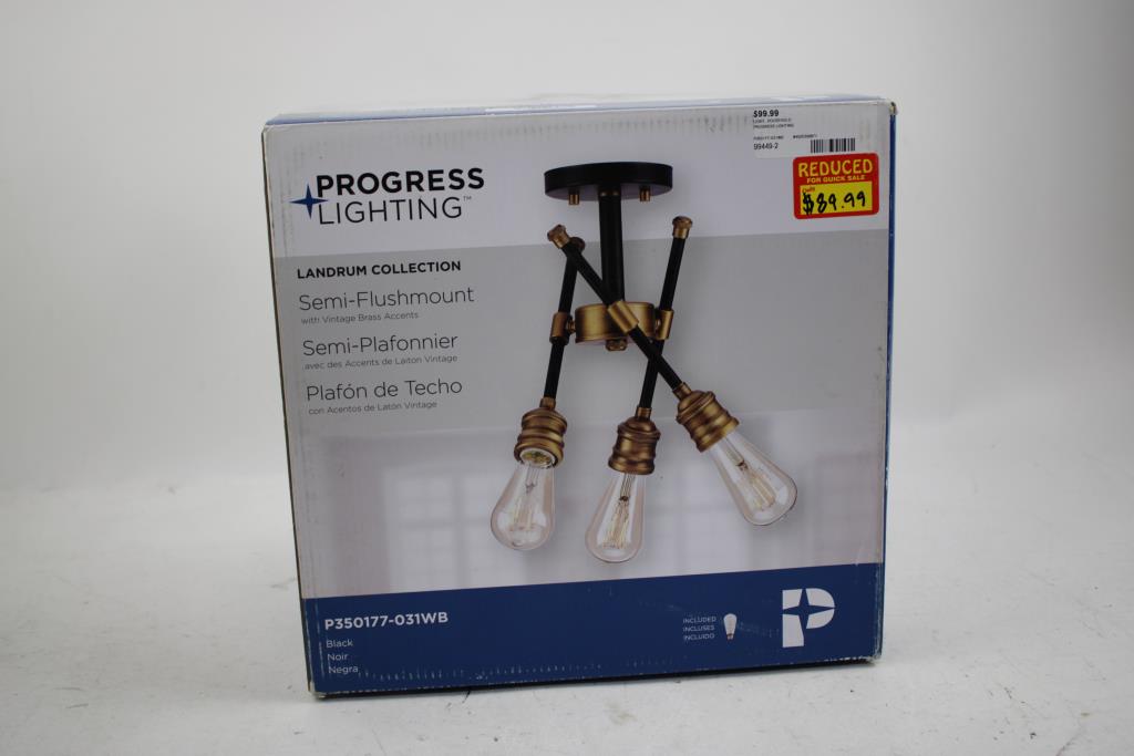 Progress Lighting Landrum Collection 3-Light Semi-Flushmount