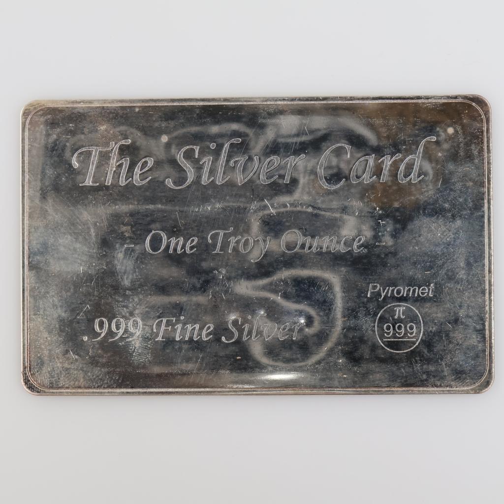 Pryomet "The Silver Card" Fine Silver Limited Edition 1 Troy Oz