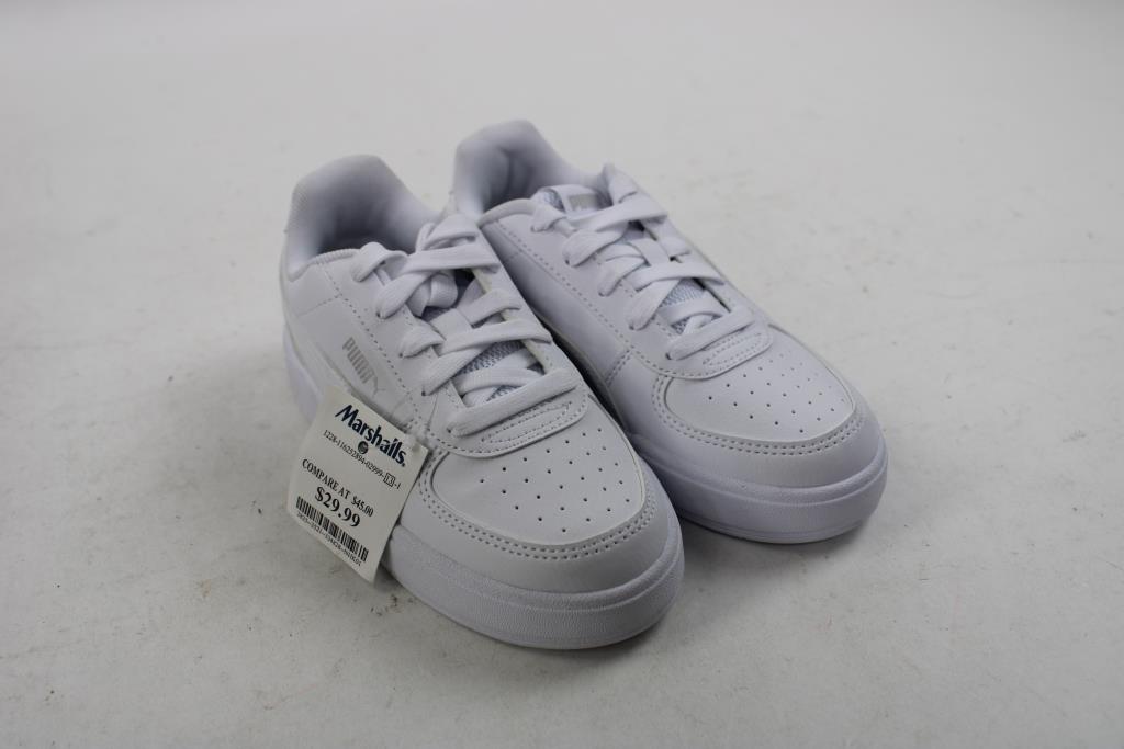 PUMA Youth White Caven Sneakers, Size 1C