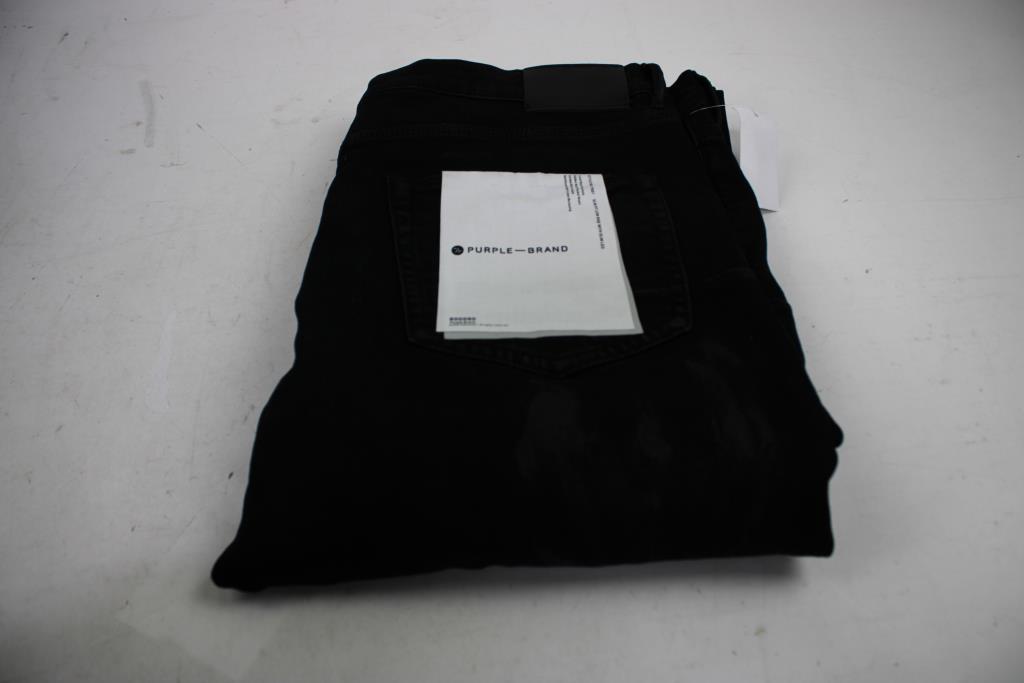 Purple Brand Slim Fit Low Rise With Slim Leg Black Jeans, Size 38