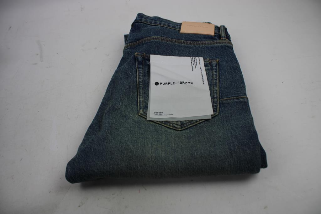 Purple Brand Slim Fit Low Rise With Slim Leg Denim Jeans, Size 34