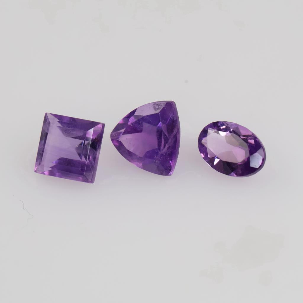 Purple Loose Jewelry Craft Stones, 3 Stones