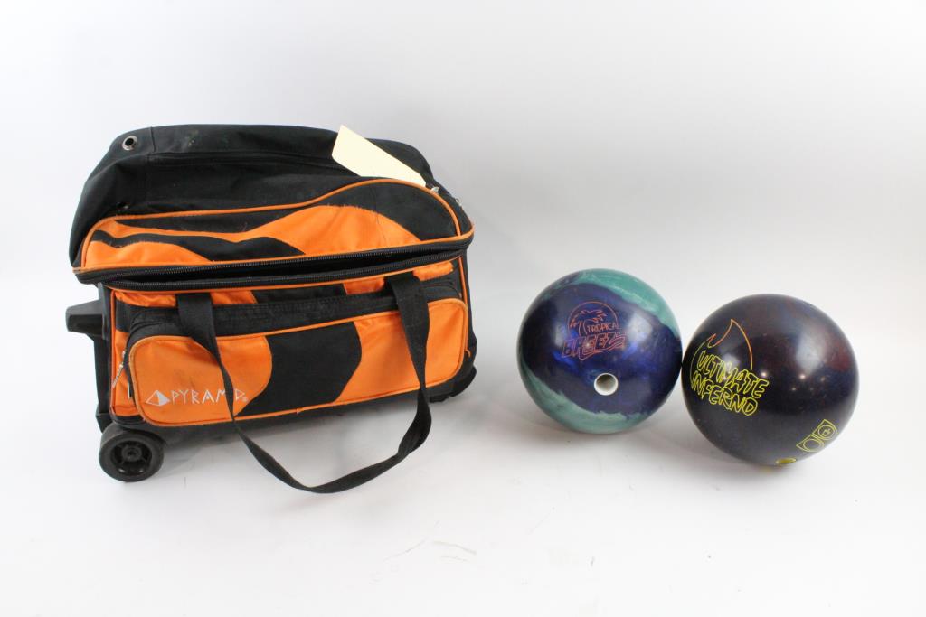 Pyramid Double Roller Bowling Bag With Balls 3 Pieces Pyramid Double Roller Bowling Bag With Balls 3 Pieces