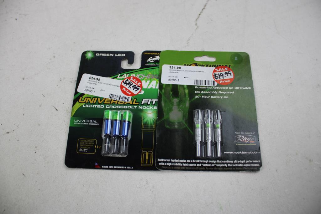 Rage Slipcam Broadheads, Nockturnal Universal Lighted Nocks, 3 Pieces