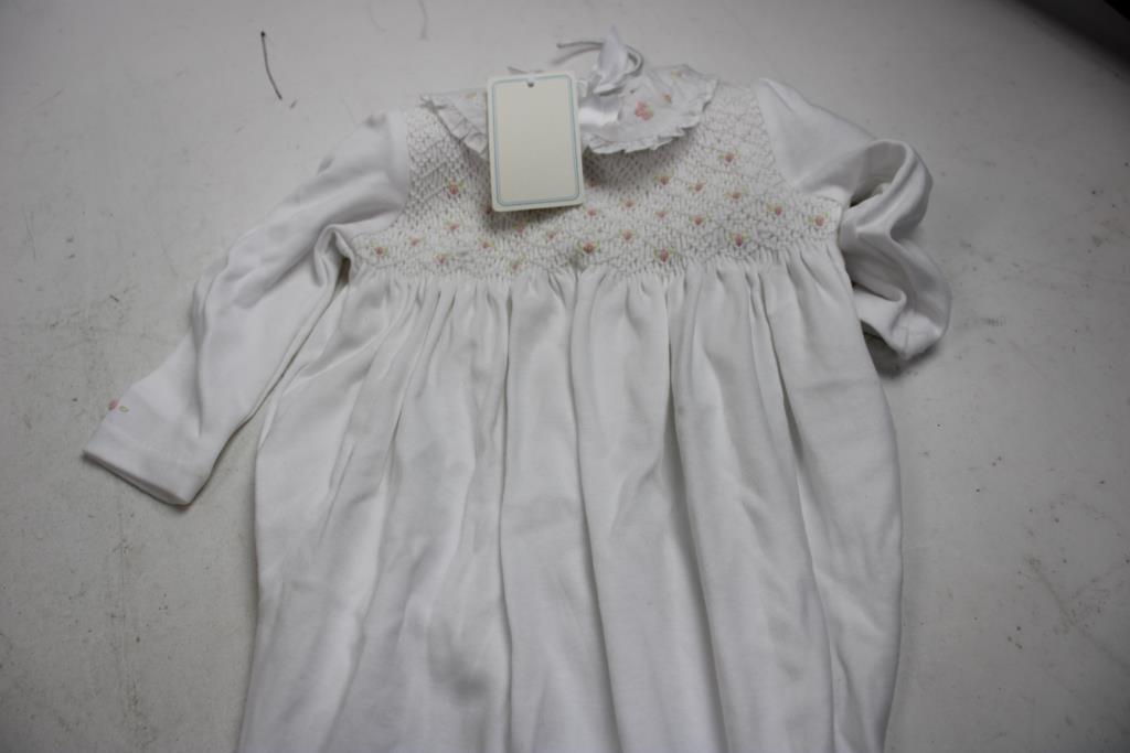 Ralph Lauren Baby 9M White Floral Onesie, 6M Pink Onesie, 2 Pieces