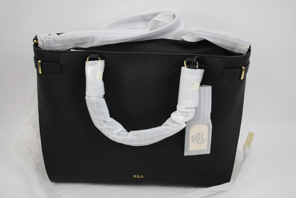 Ralph Lauren Crosshatch Tote Bag, Black