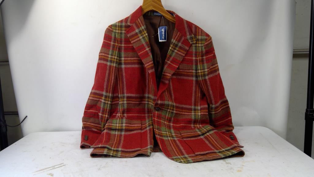 Ralph Lauren Men's Tweed Plaid Jacket, 42L