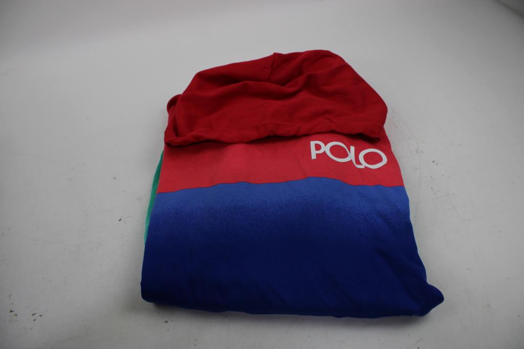 Ralph Lauren Polo Multi-Colored Blue/Red/Green Hoodie, Large