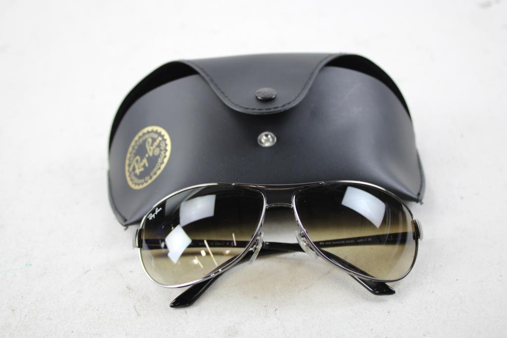 Ray-Ban Gunmetal Top Brown Gradient Warrior Wrap Sunglasses
