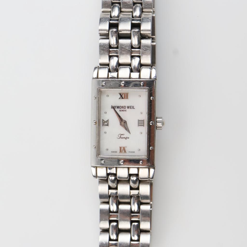 Tango Questionnaire Raymond Weil Tango Tank Stainless Steel MOP Watch - PropertyRoom.com