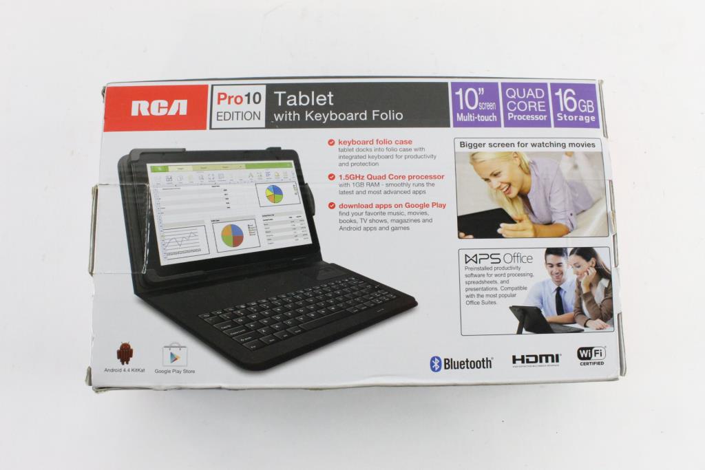 RCA Pro10 Edition Tablet With Keyboard Folio Property Room