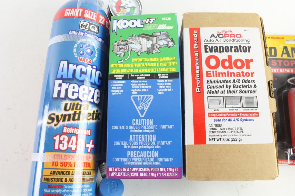 Red Angel A/C Stop Leak And More, 5 Pieces Property Room