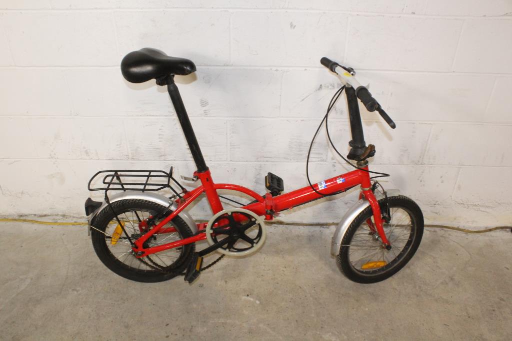 Red Folding Bike Property Room
