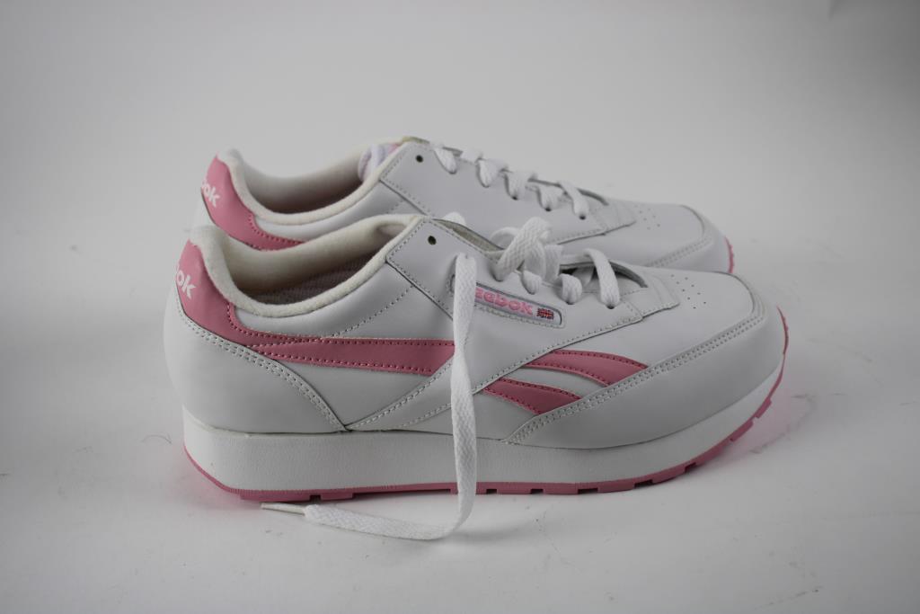 Reebok Classic White/pink Conquest Leather Shoes Property Room