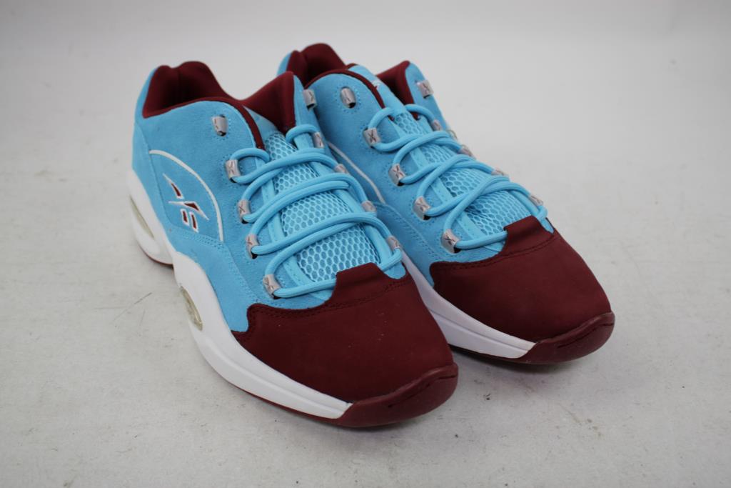 Reebok Men's Question Low Basketball Sneakers, Light Blue, Size 13
