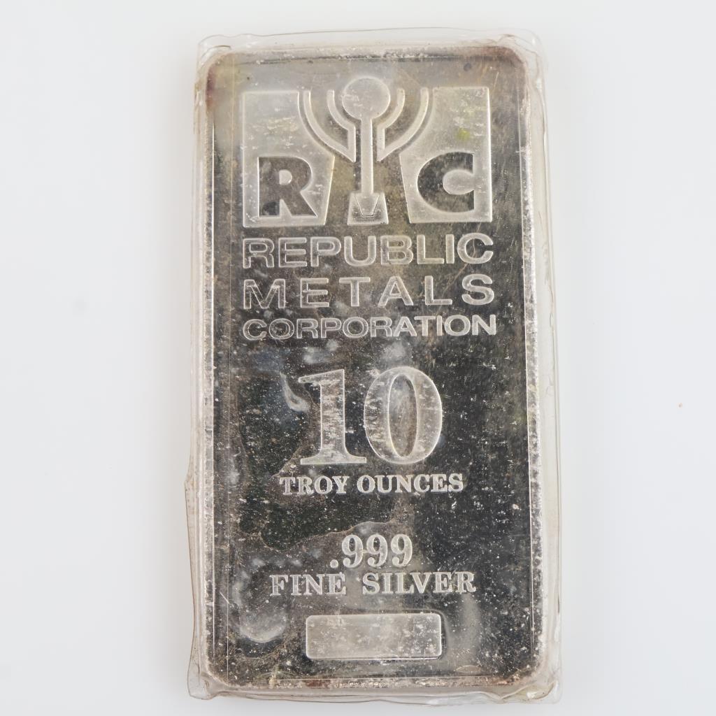 Republic Metals Corporation Fine Silver 10 Troy Oz Bar