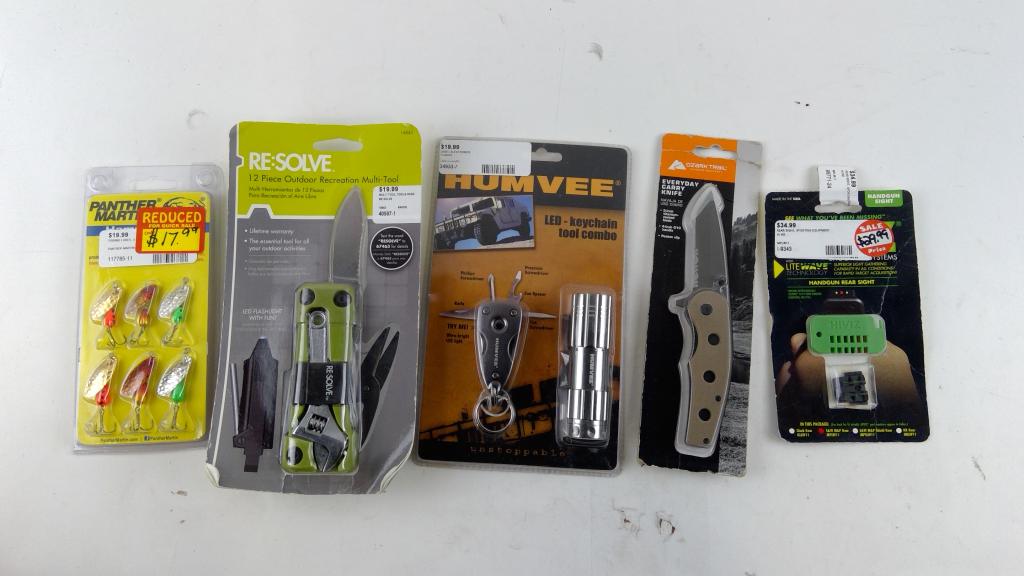 Resolve 12 Piece Outdoor Recreating Multitool And More, 5 Pieces